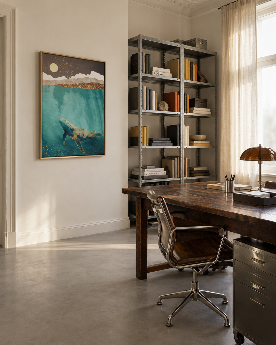 Light Beneath - Framed canvas in an interior