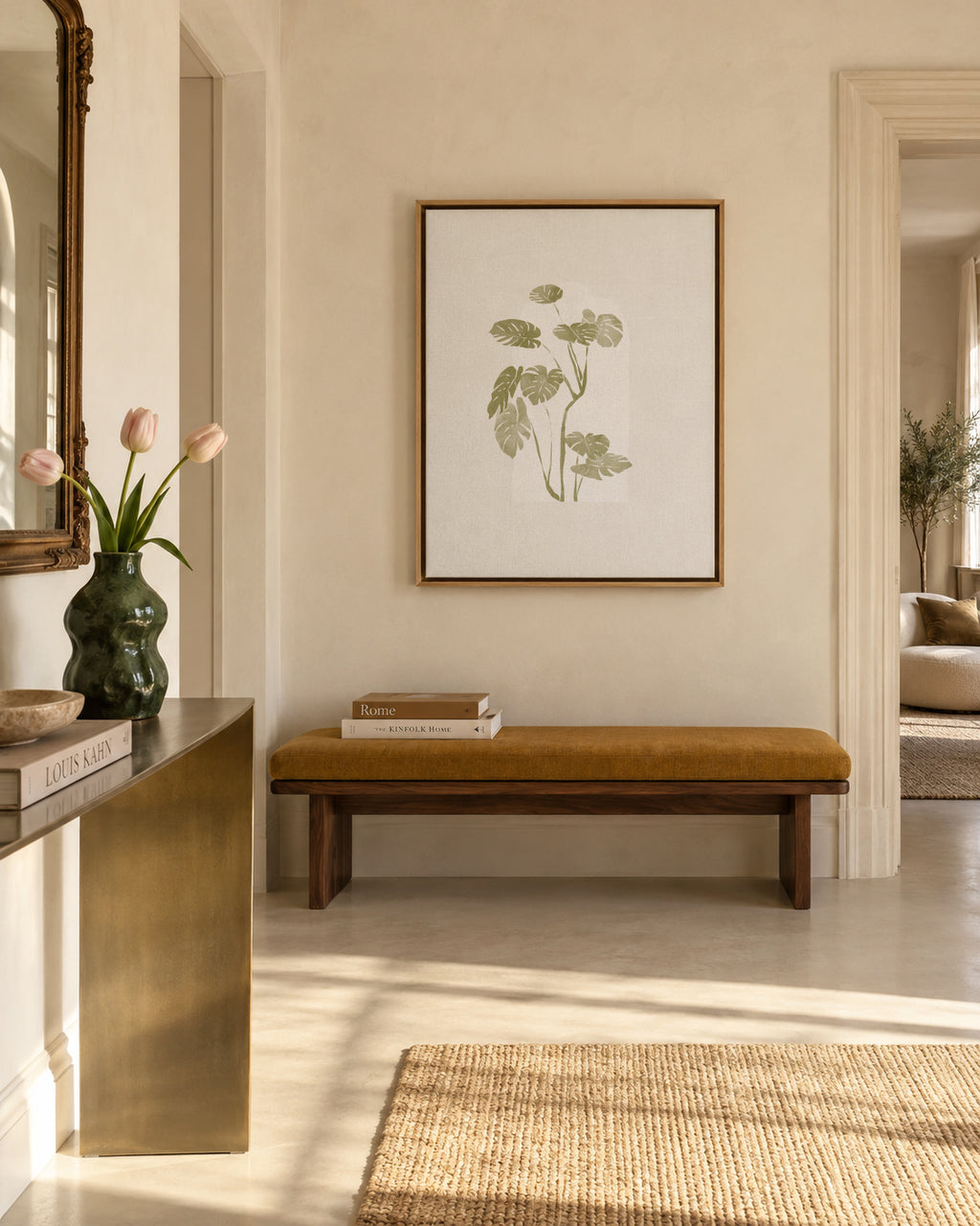 Tropical Window VI - Framed canvas in an interior
