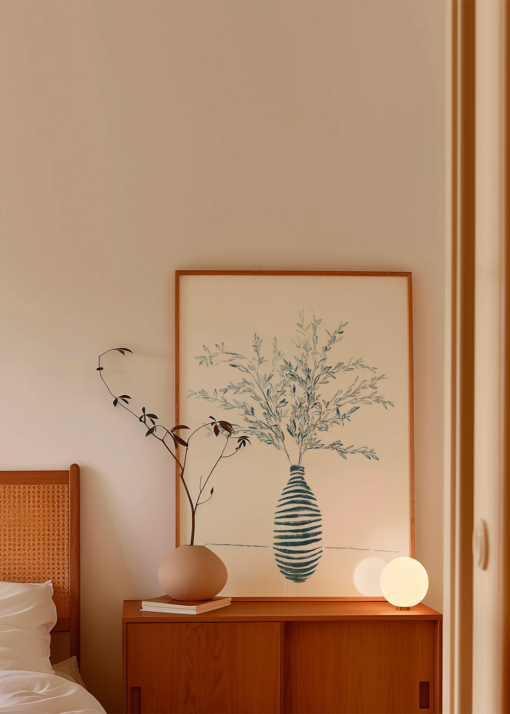 Lámina botánica en jarrón azul – Product3