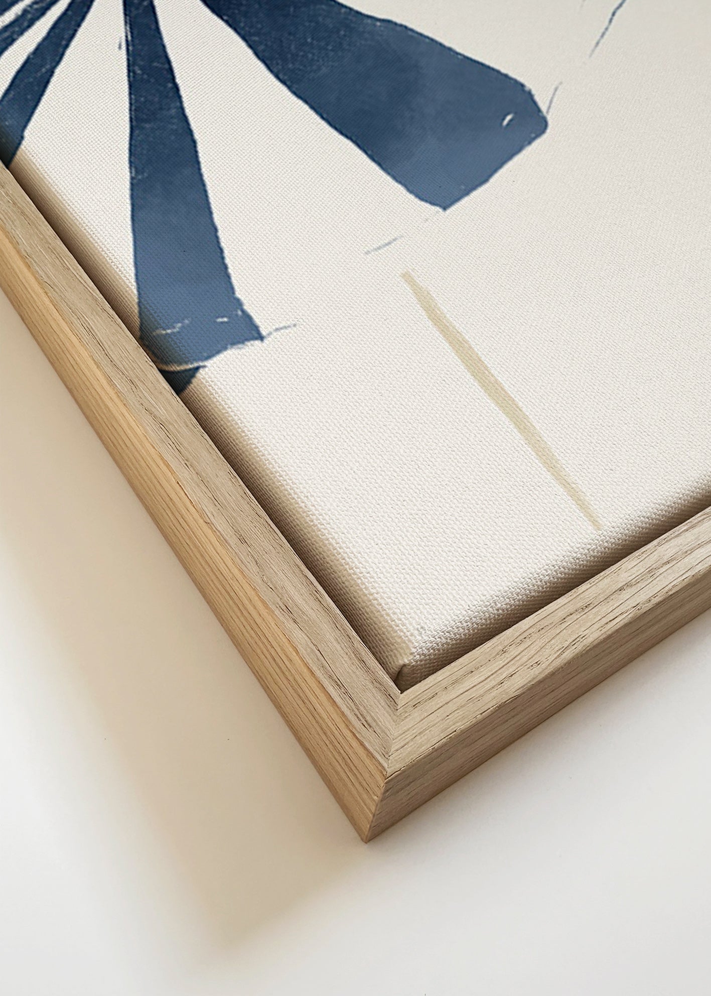 Cuadro de paisaje con sombrillas marinas minimalistas – Canvas detail