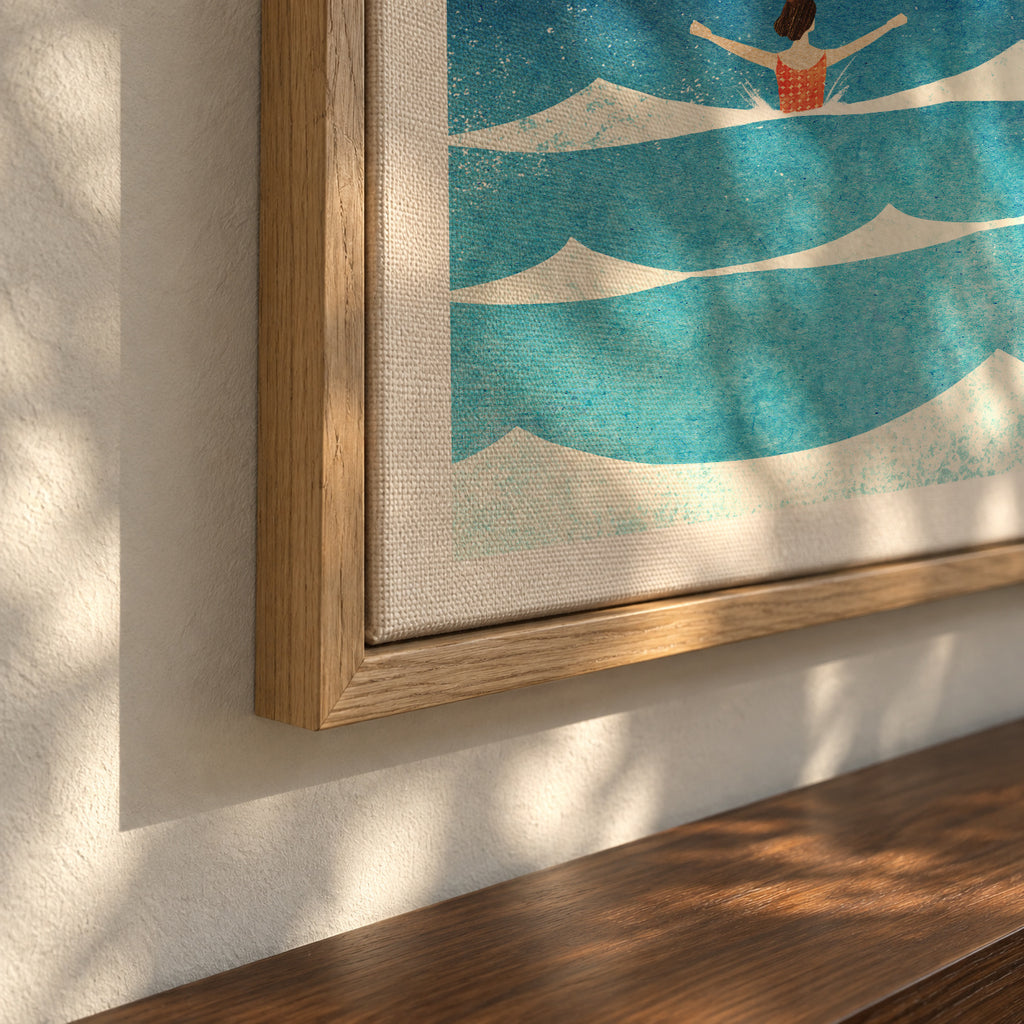Sea Swim II - Framed canvas detail