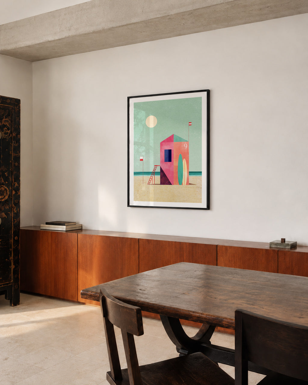Surf Hut - Framed poster in an interior