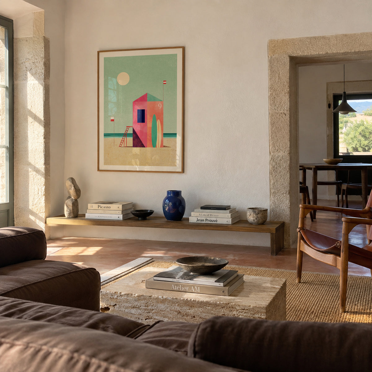 Surf Hut - Framed poster in an interior
