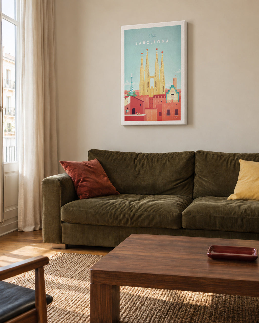 Barcelona - Unframed canvas in an interior