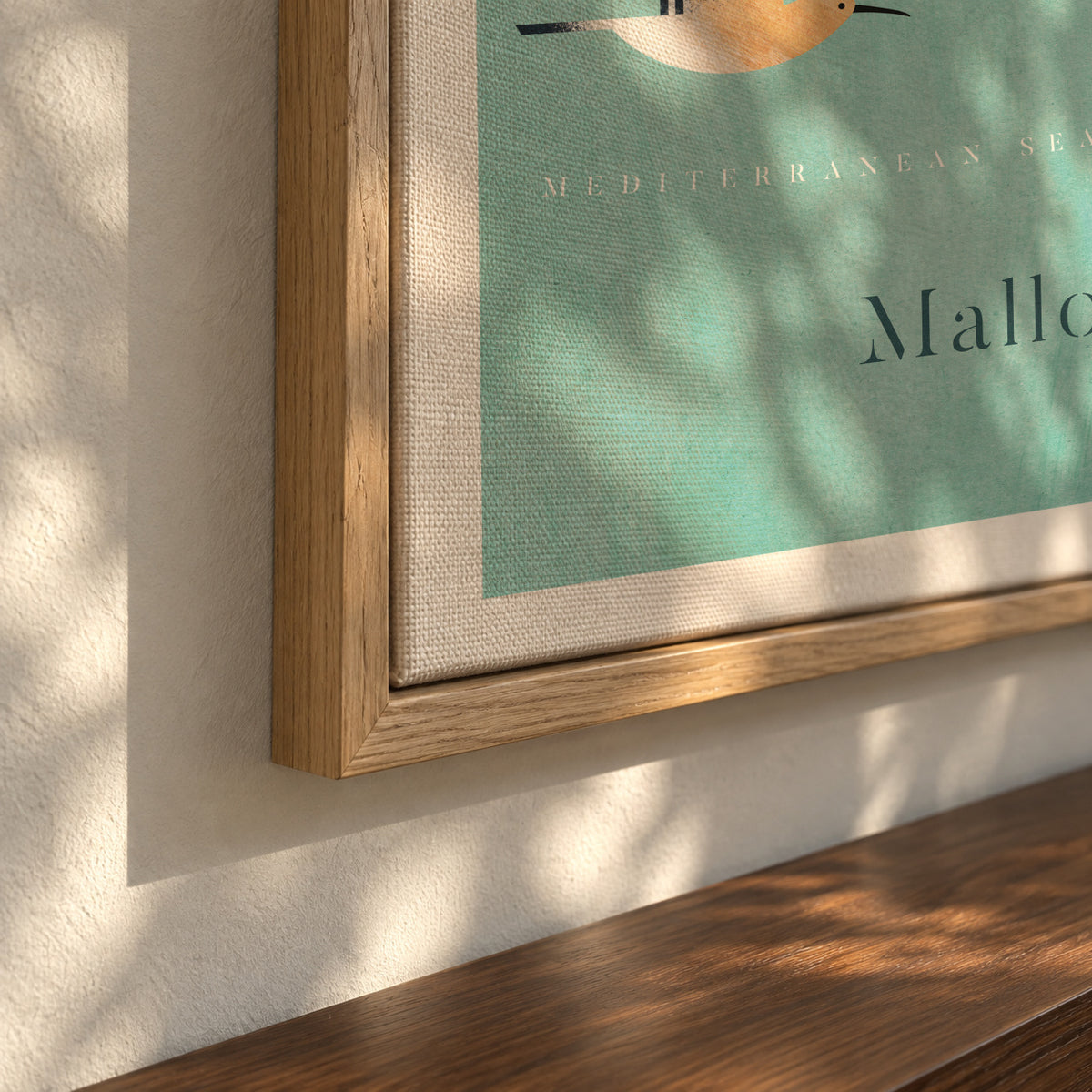 Mallorca Map - Framed canvas detail