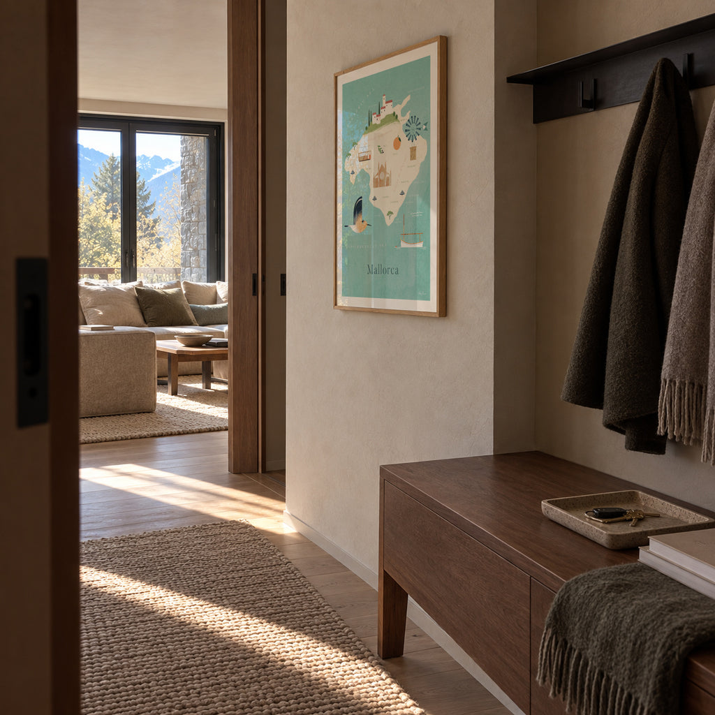 Mallorca Map - Framed poster in an interior