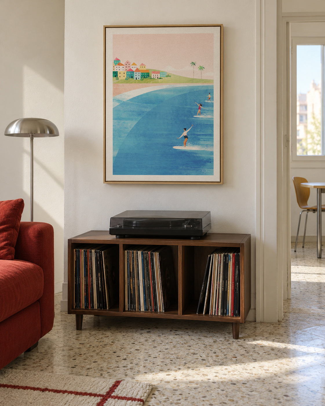 Surf Beach - Framed canvas in an interior