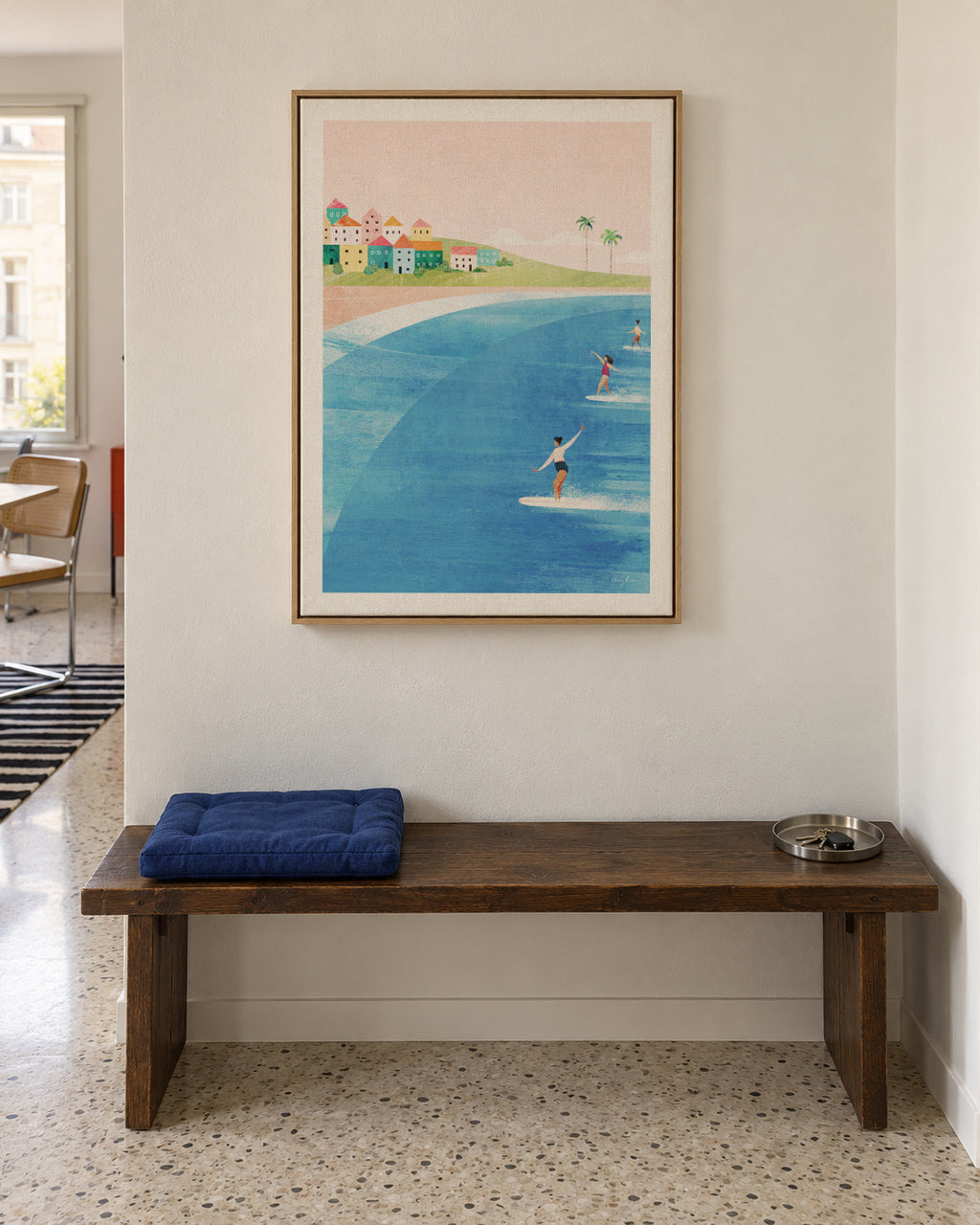 Surf Beach - Framed canvas in an interior