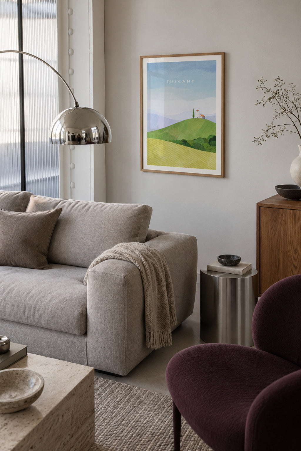 Tuscany - Framed poster in an interior