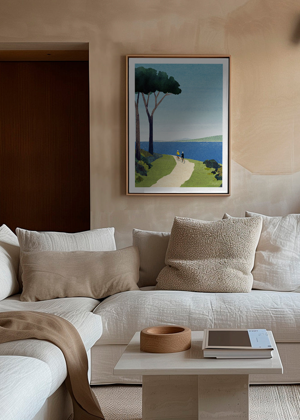 Landschaftskunst Cycling by the sea