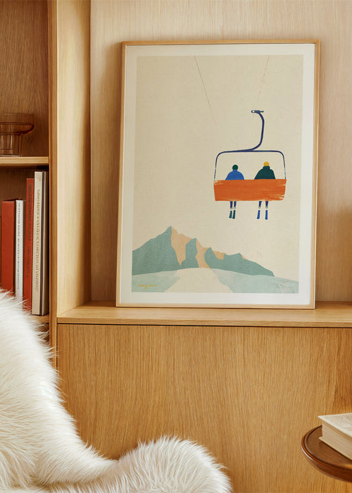 Illustration Ski day - chairlift