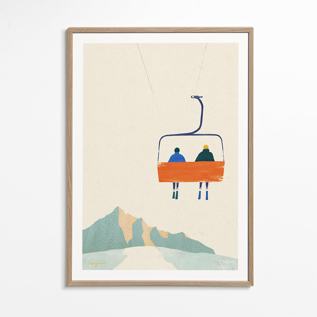 Illustration Ski day - chairlift