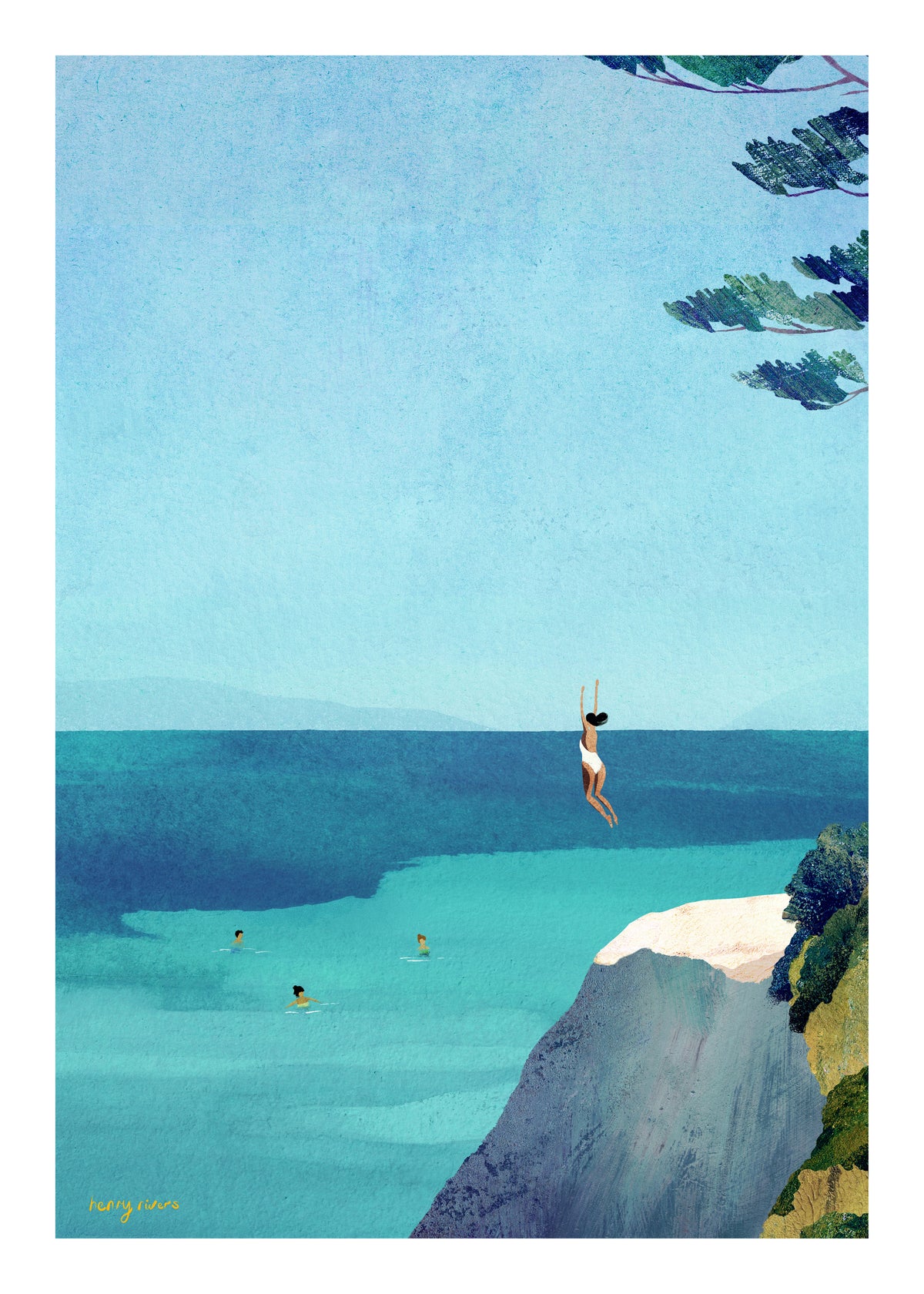 Leap - sea swimming adventure - Unframed art print