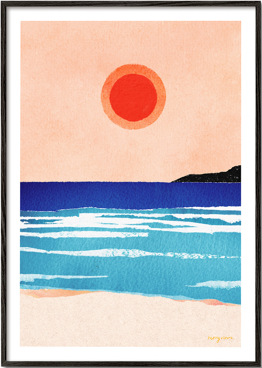 Landschaftskunst Ocean sunset- minimalist painting