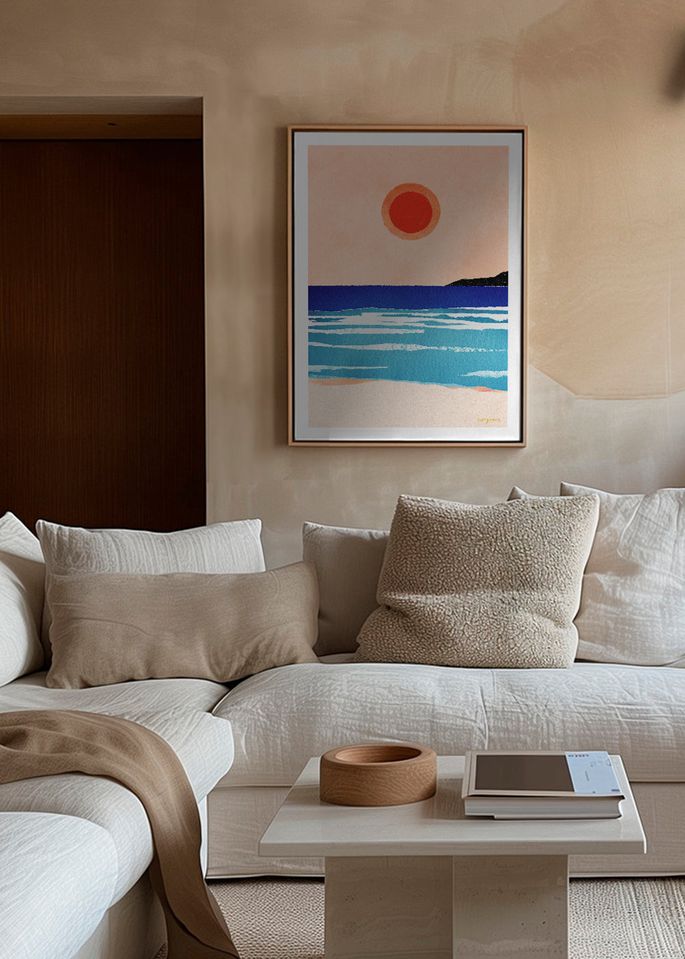 Landschaftskunst Ocean sunset- minimalist painting
