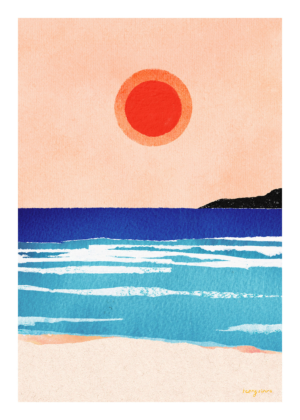 Landschaftskunst Ocean sunset- minimalist painting