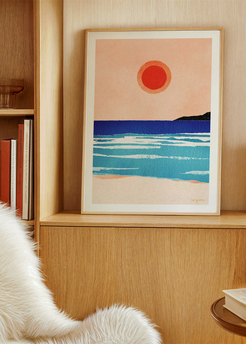 Landschaftskunst Ocean sunset- minimalist painting
