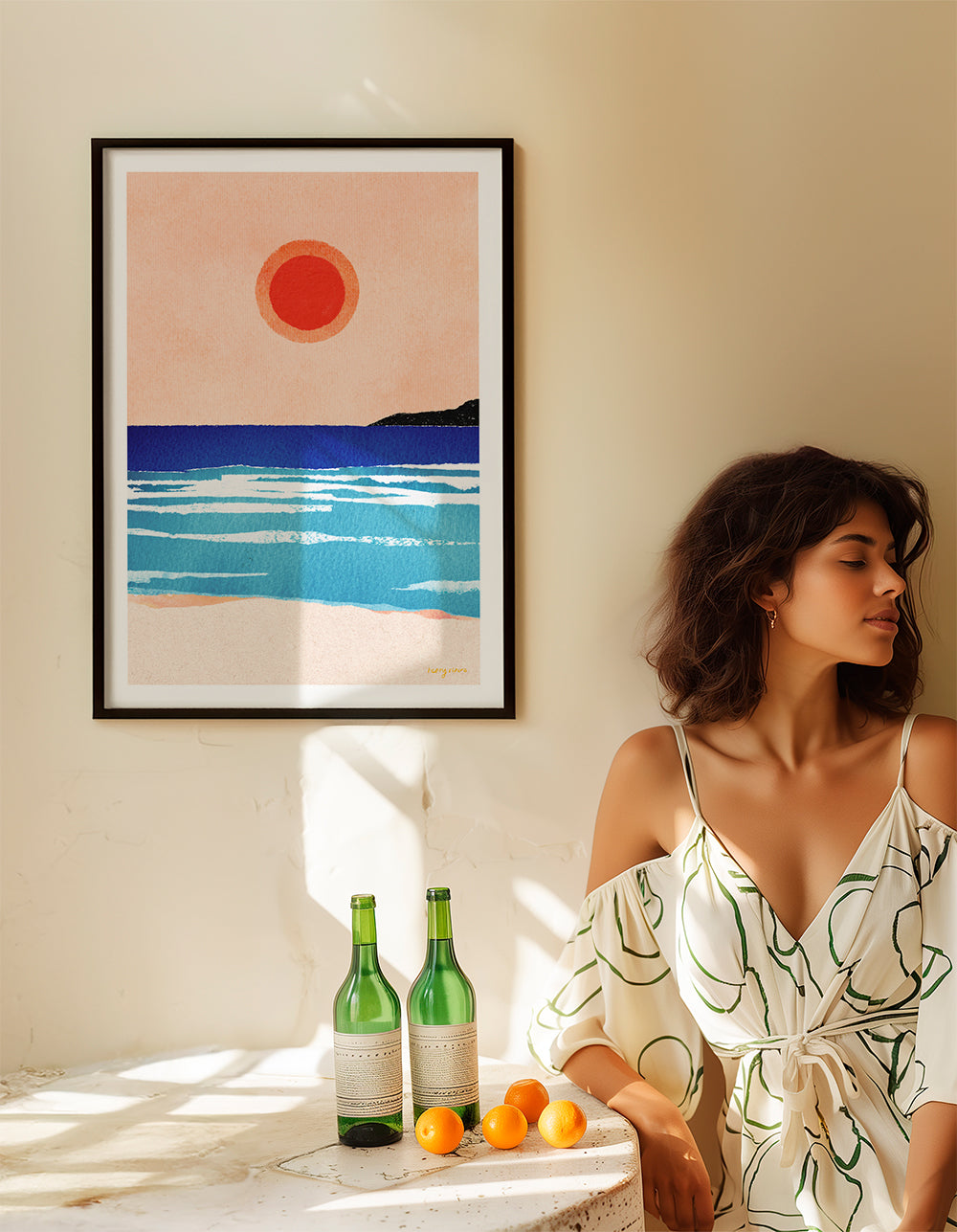 Landschaftskunst Ocean sunset- minimalist painting