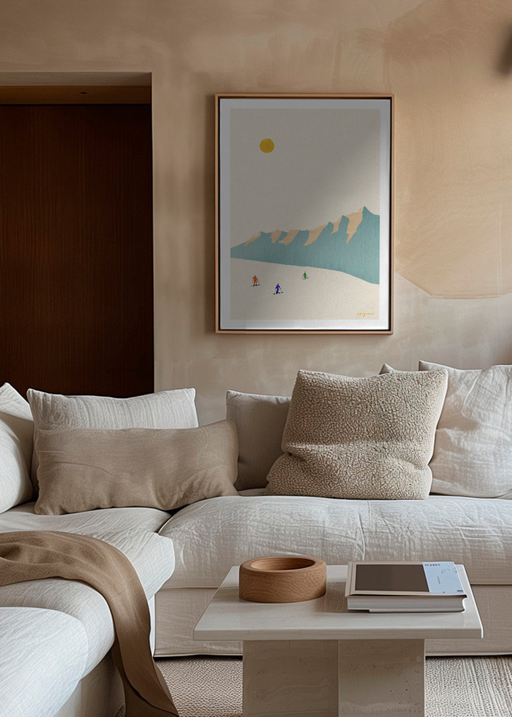 Landschaftskunst Happy skiers