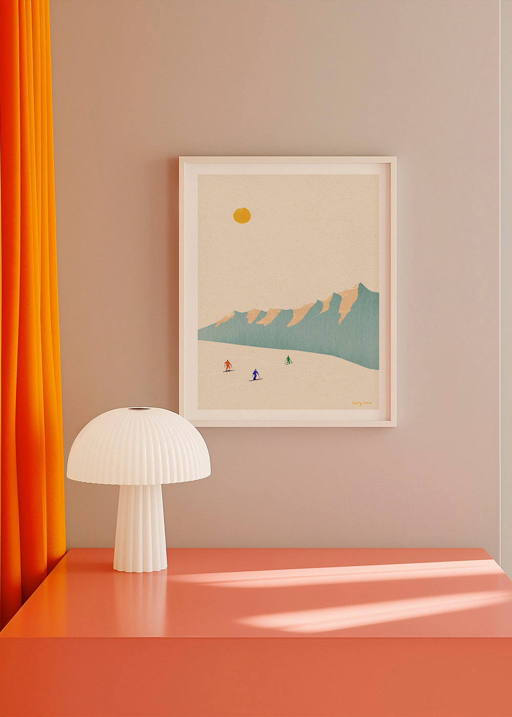 Landschaftskunst Happy skiers