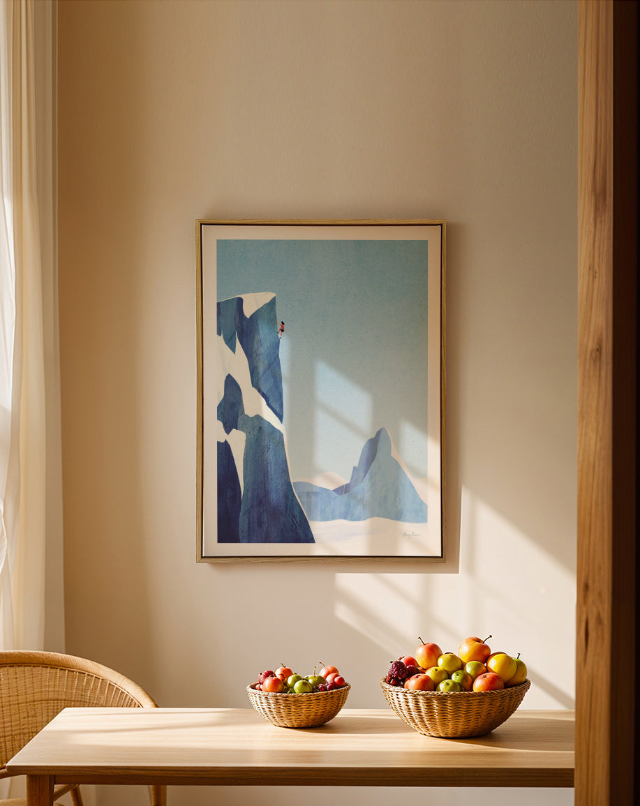 Mountain climbing adventure - Framed canvas in an interior