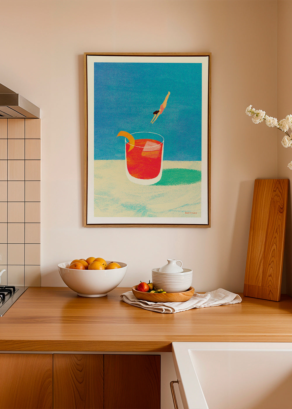 Küchenkunst Negroni mit Taucherin – Canvas1