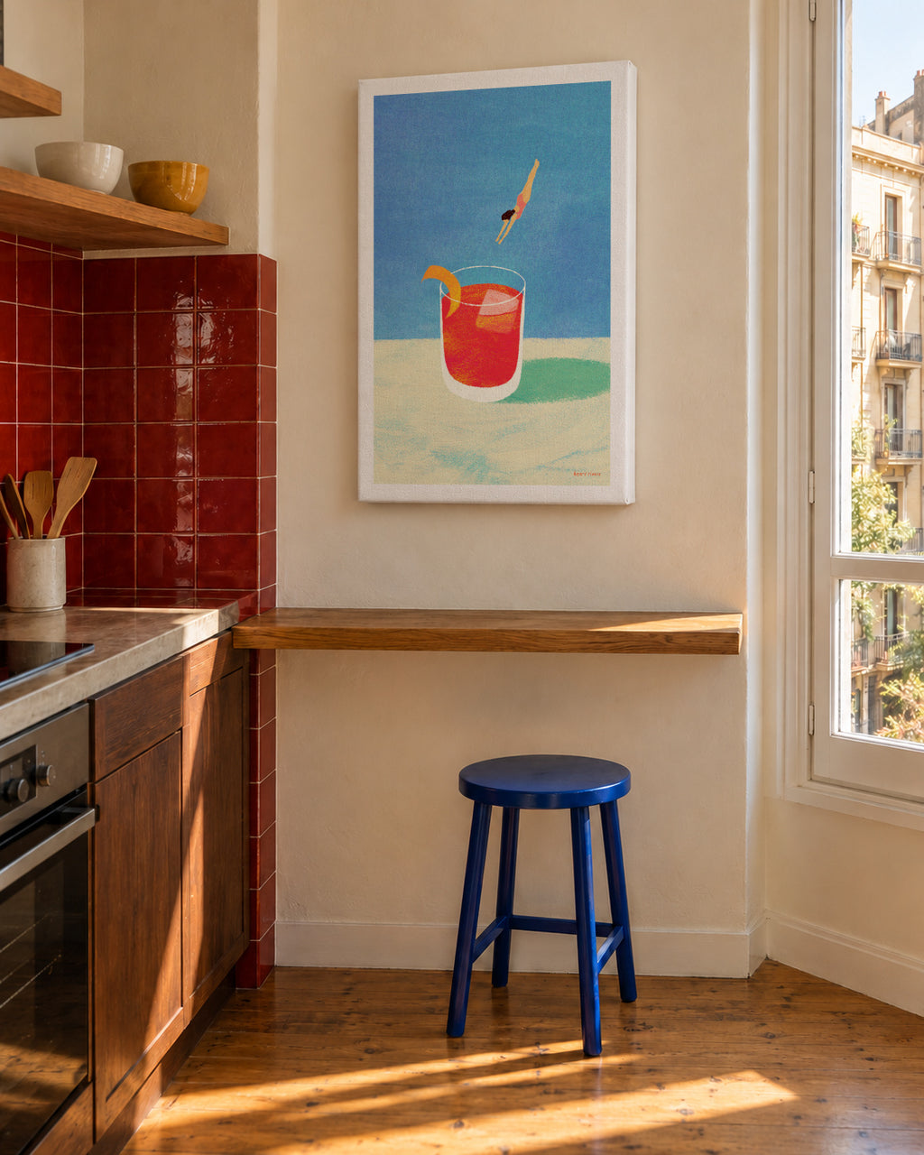 Negroni Please - Unframed canvas in an interior
