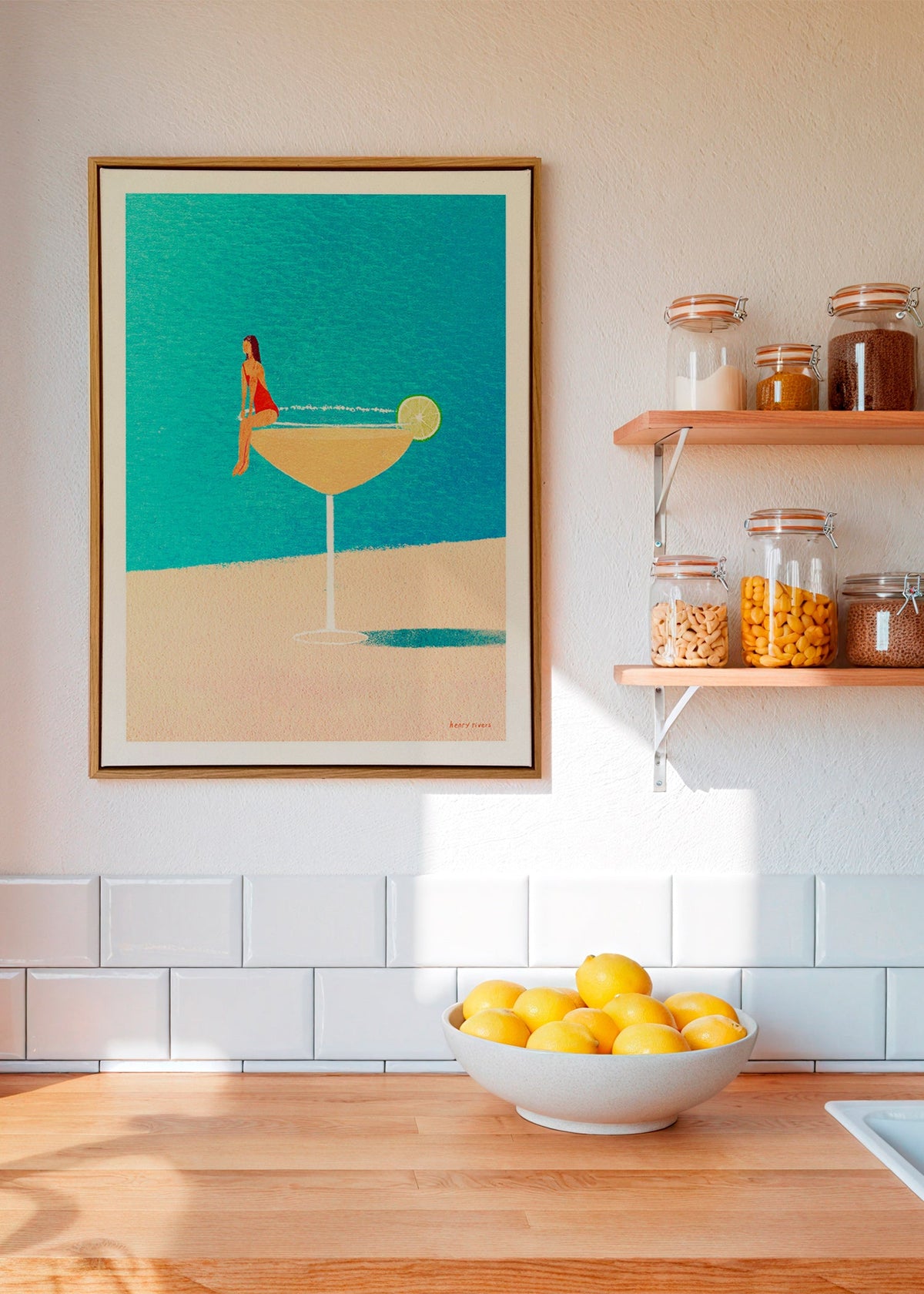 Küchenkunst: Margarita im Glas Illustration – Canvas2
