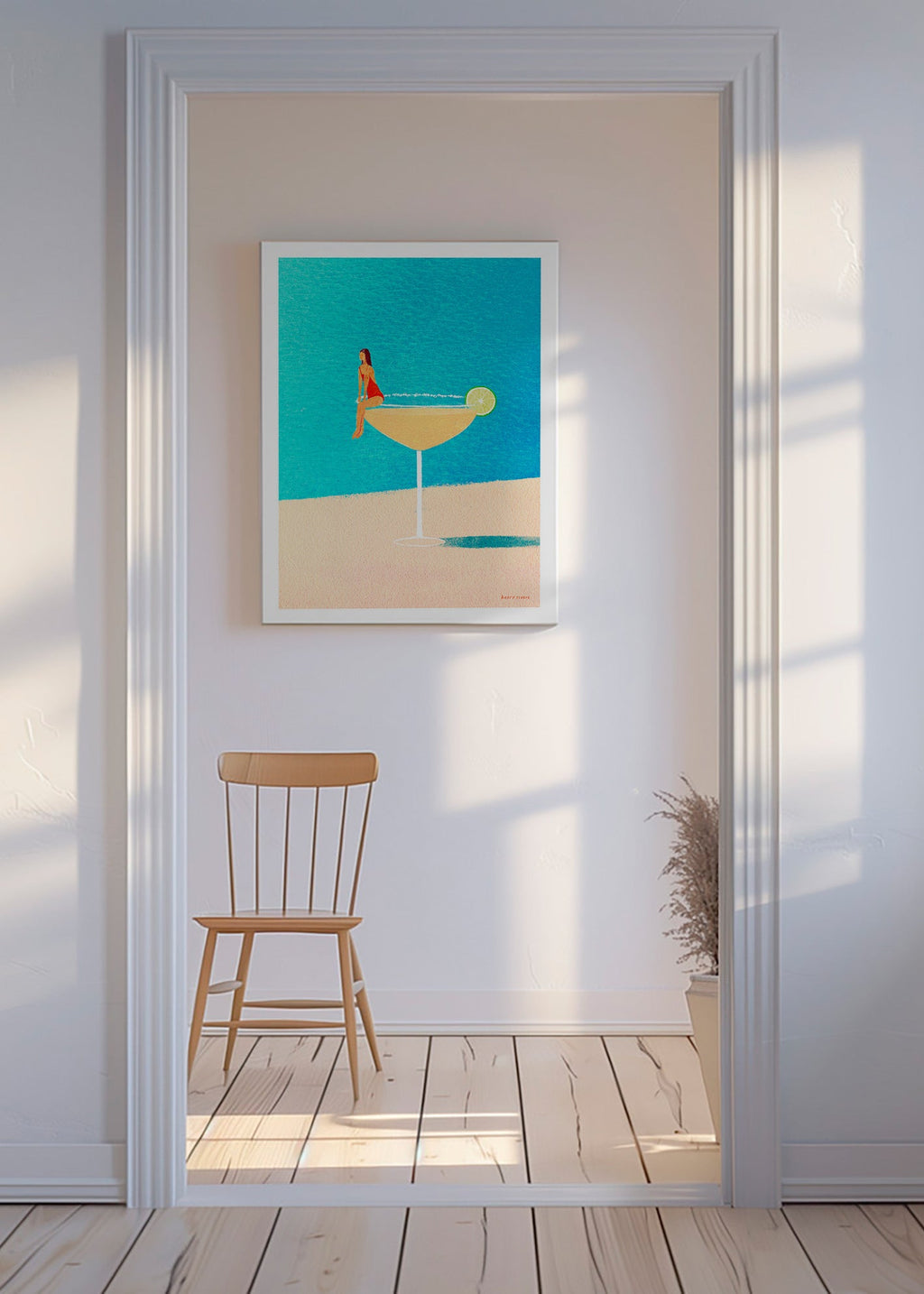 Küchenkunst: Margarita im Glas Illustration – Canvas