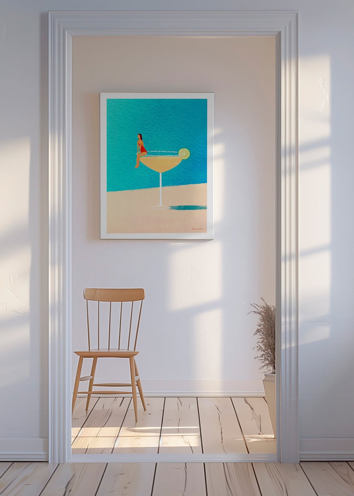 Küchenkunst: Margarita im Glas Illustration – Canvas