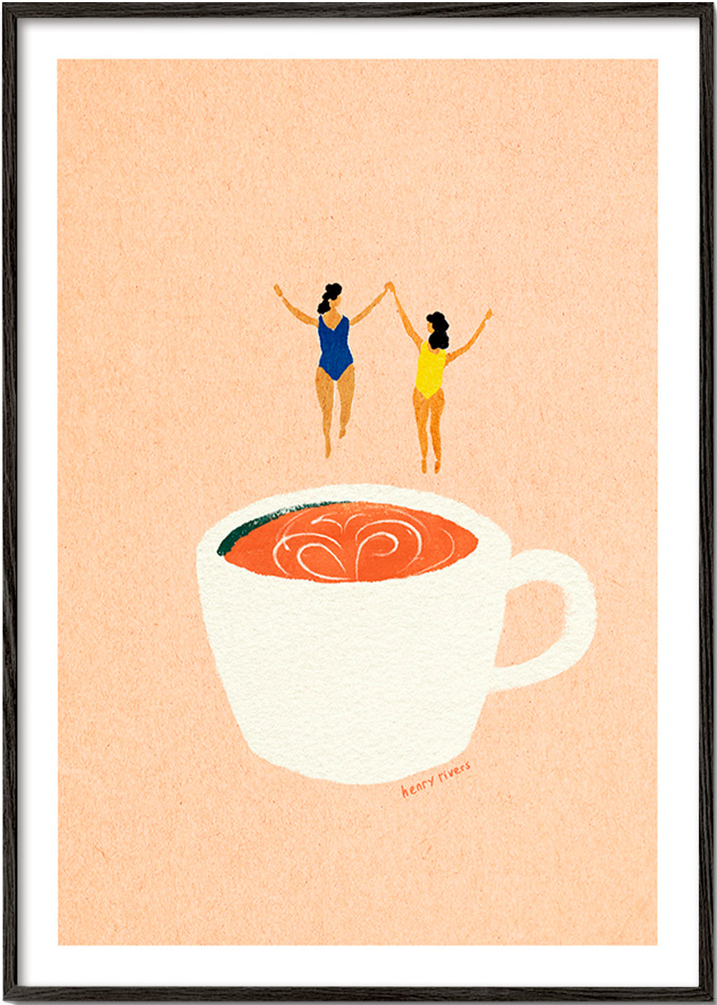 Küchenkunst mit Tasse und Schwimmern – Black Frame