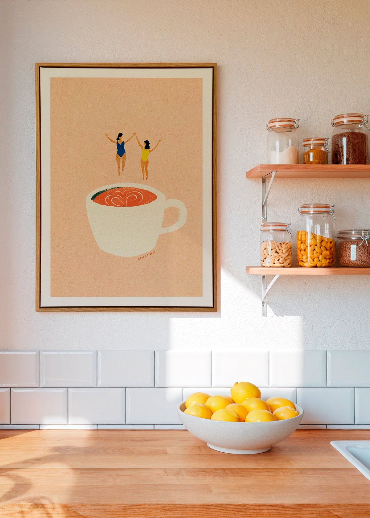 Küchenkunst mit Tasse und Schwimmern – Canvas1