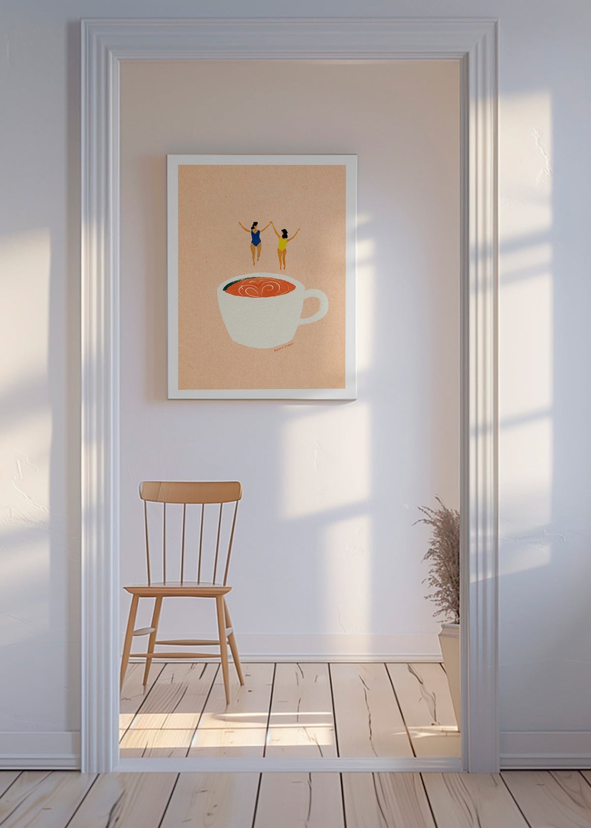 Küchenkunst mit Tasse und Schwimmern – Canvas