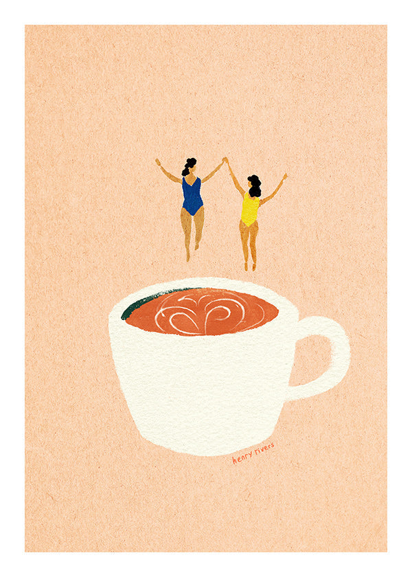 Küchenkunst mit Tasse und Schwimmern