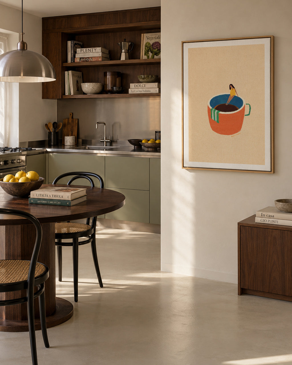 Espresso dip - Framed canvas in an interior