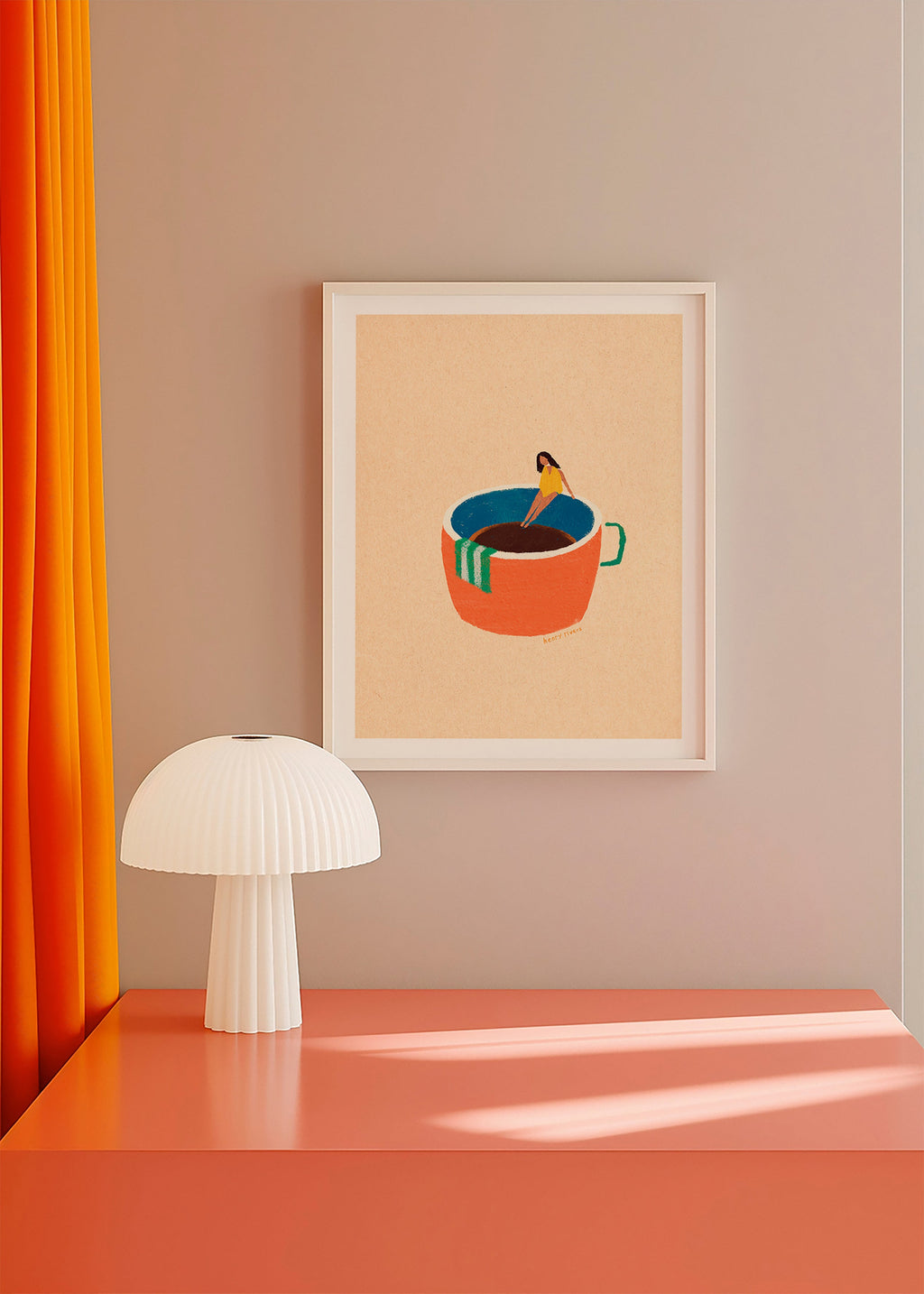 Küchenkunst mit illustrierter Kaffeetasse und Figur – Product2
