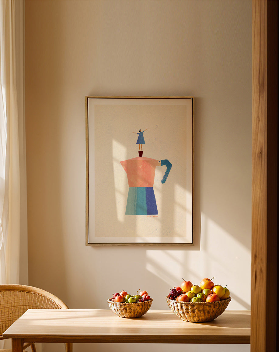 Good Morning Coffee - Framed canvas in an interior