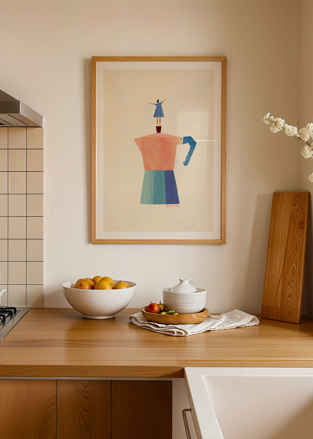 Good Morning Coffee - Framed poster in an interior
