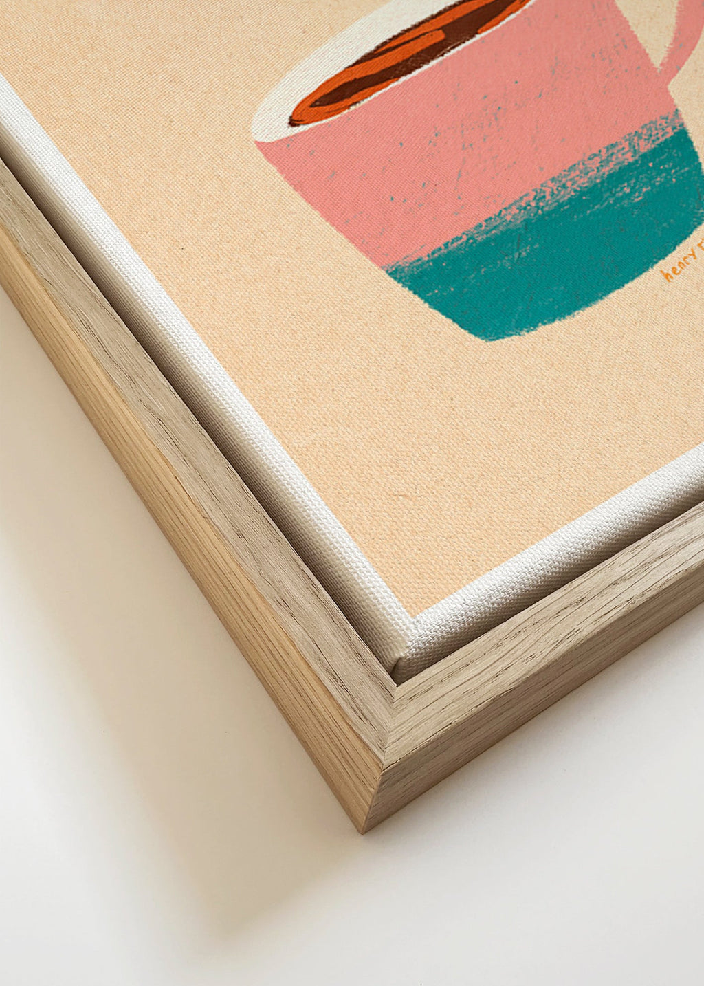 Küchenkunst mit rosa Tasse und Taucherin – Canvas detail