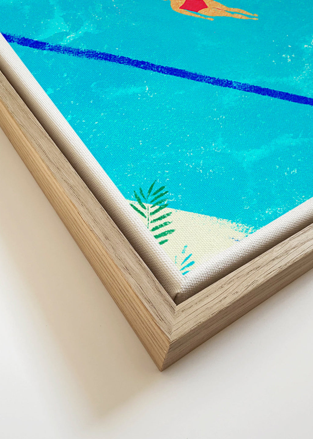 Illustration Schwimmerin im Pool – Canvas detail