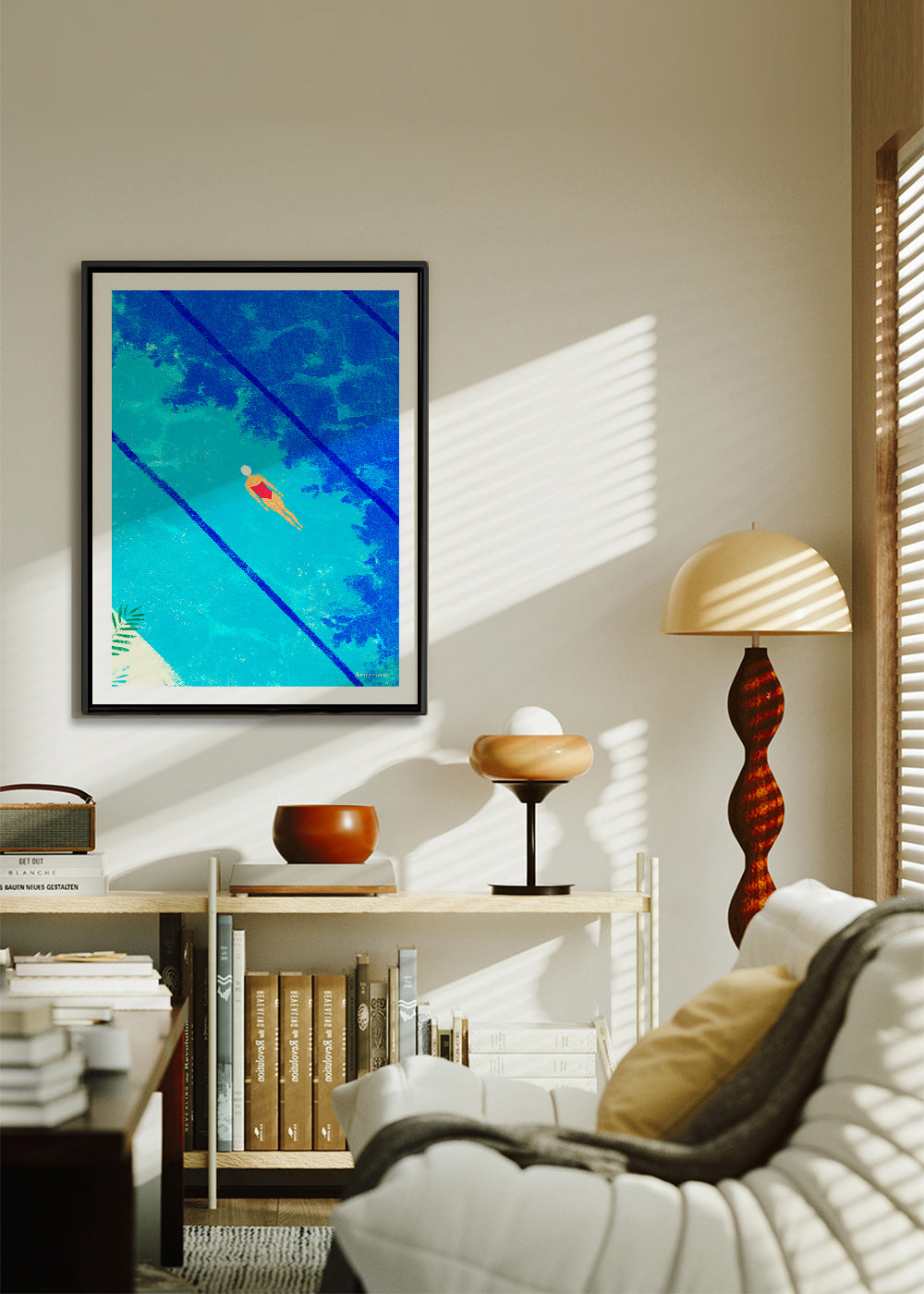Illustration Schwimmerin im Pool – Canvas1