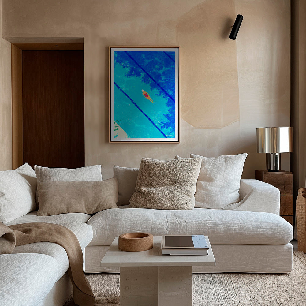 Illustration Schwimmerin im Pool – Canvas2