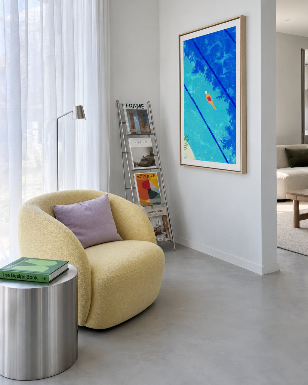 Calm under the surface - Framed canvas in an interior