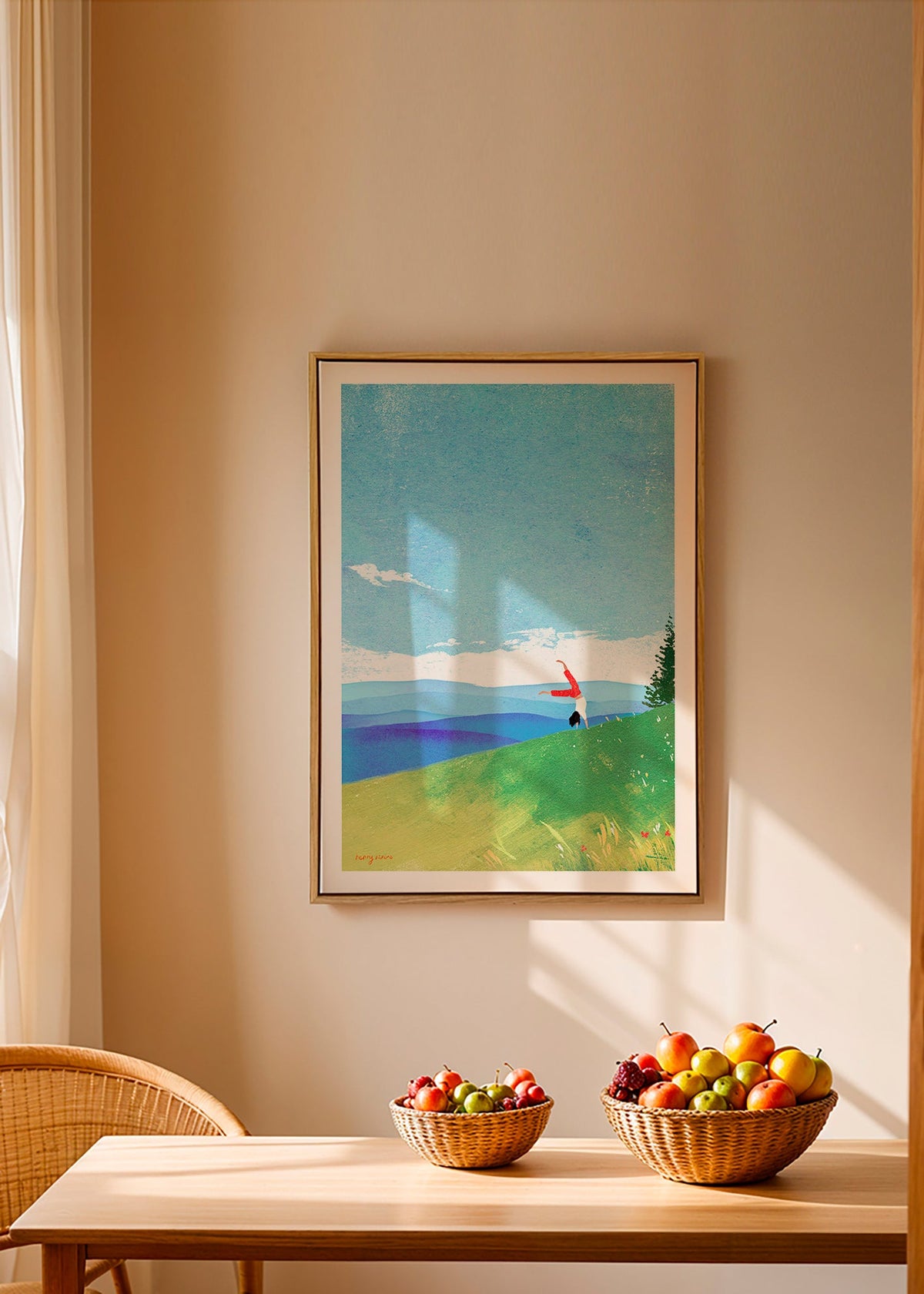 Landschaftskunst mit Handstand auf dem Hügel – Canvas1