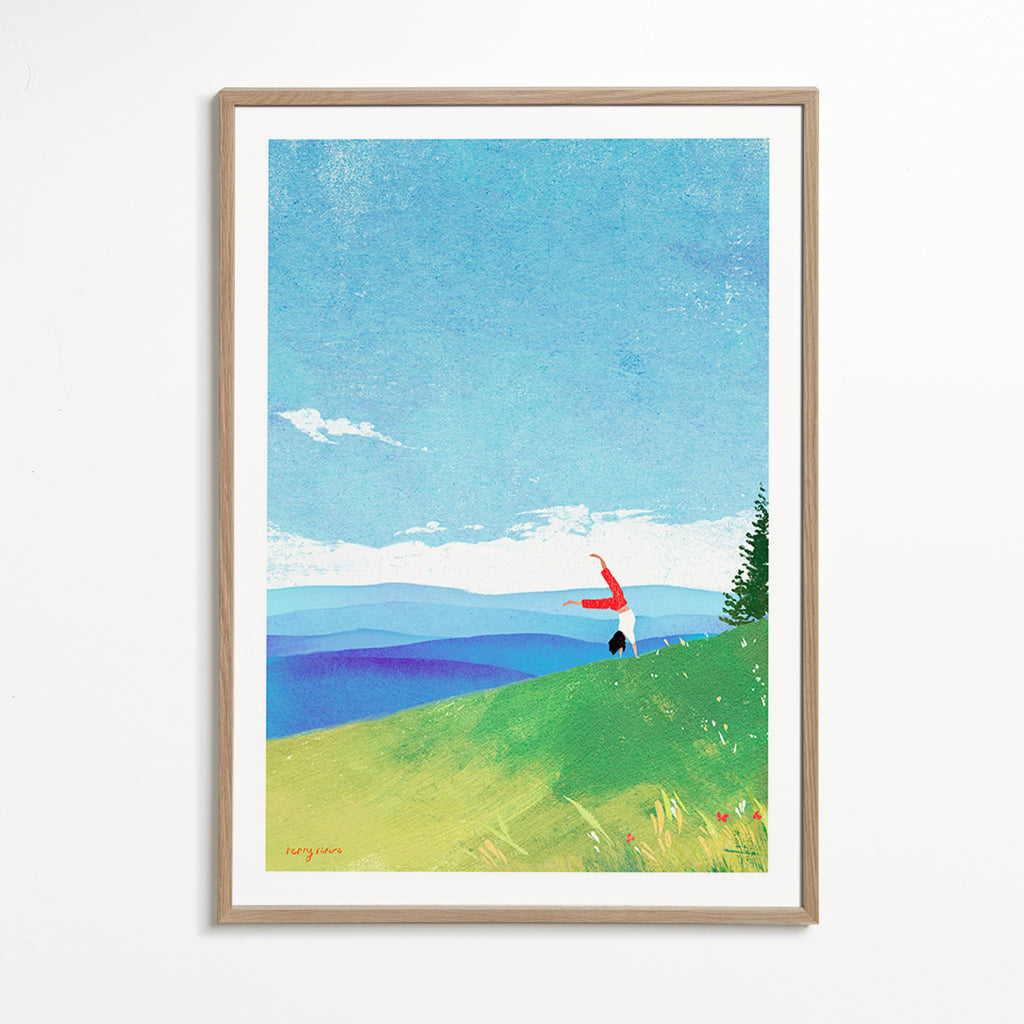 Landschaftskunst mit Handstand auf dem Hügel – Oak Frame