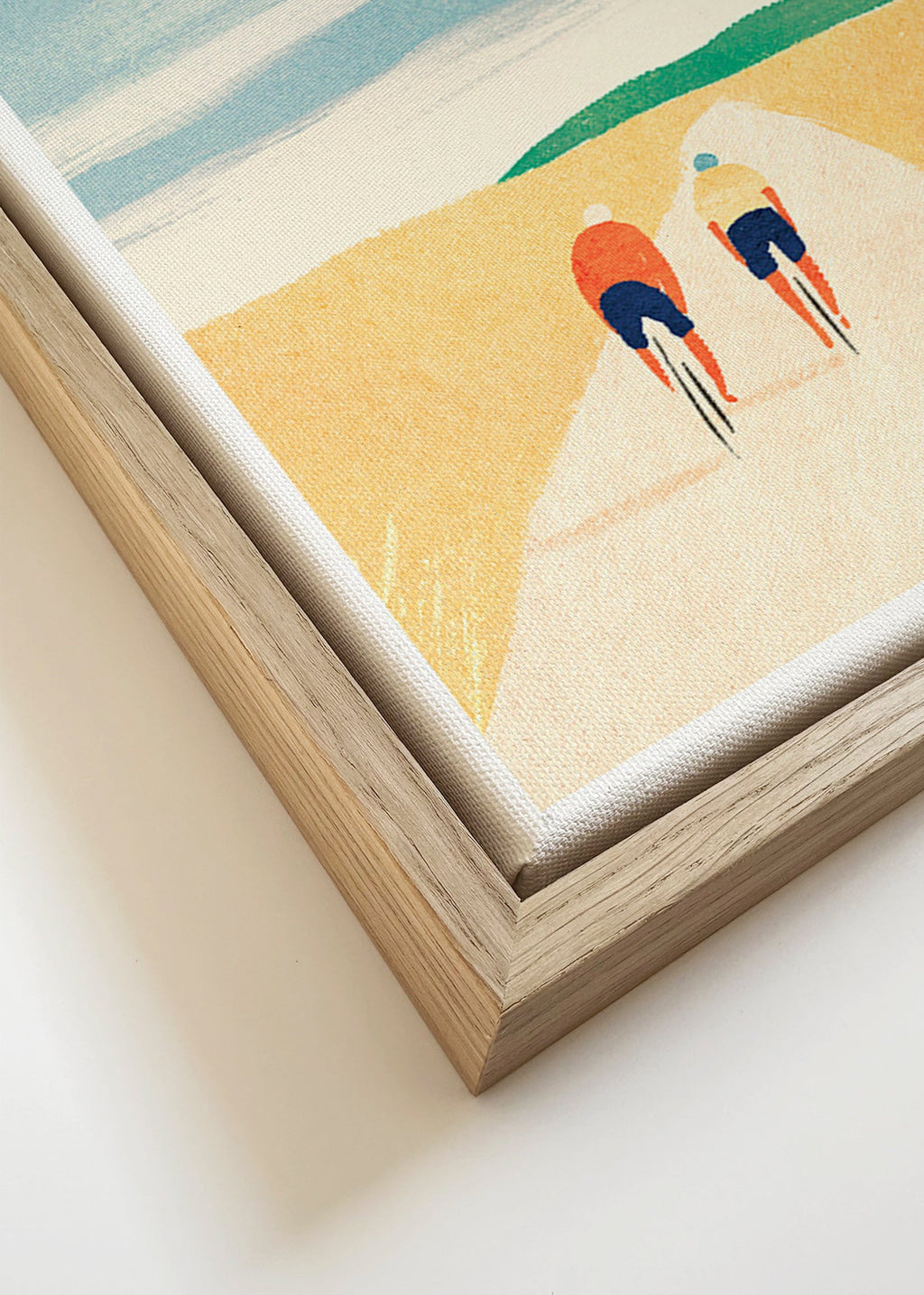 Sportkunst mit zwei Radfahrern auf Landstraße – Canvas detail