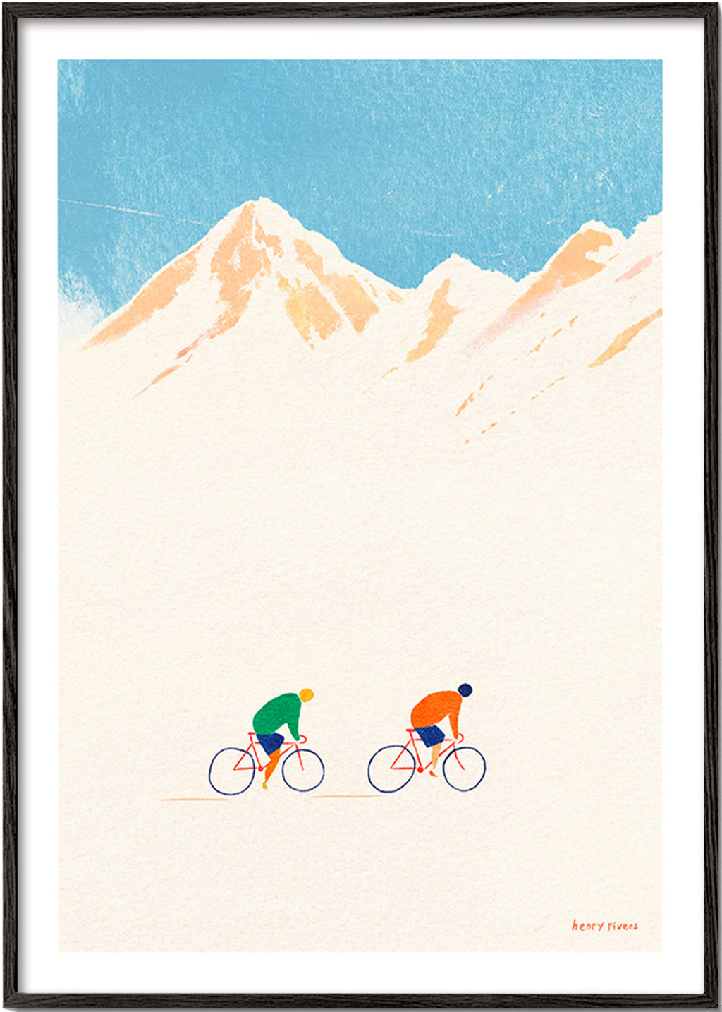 Sportkunst mit Berg-Radfahrern – Black Frame