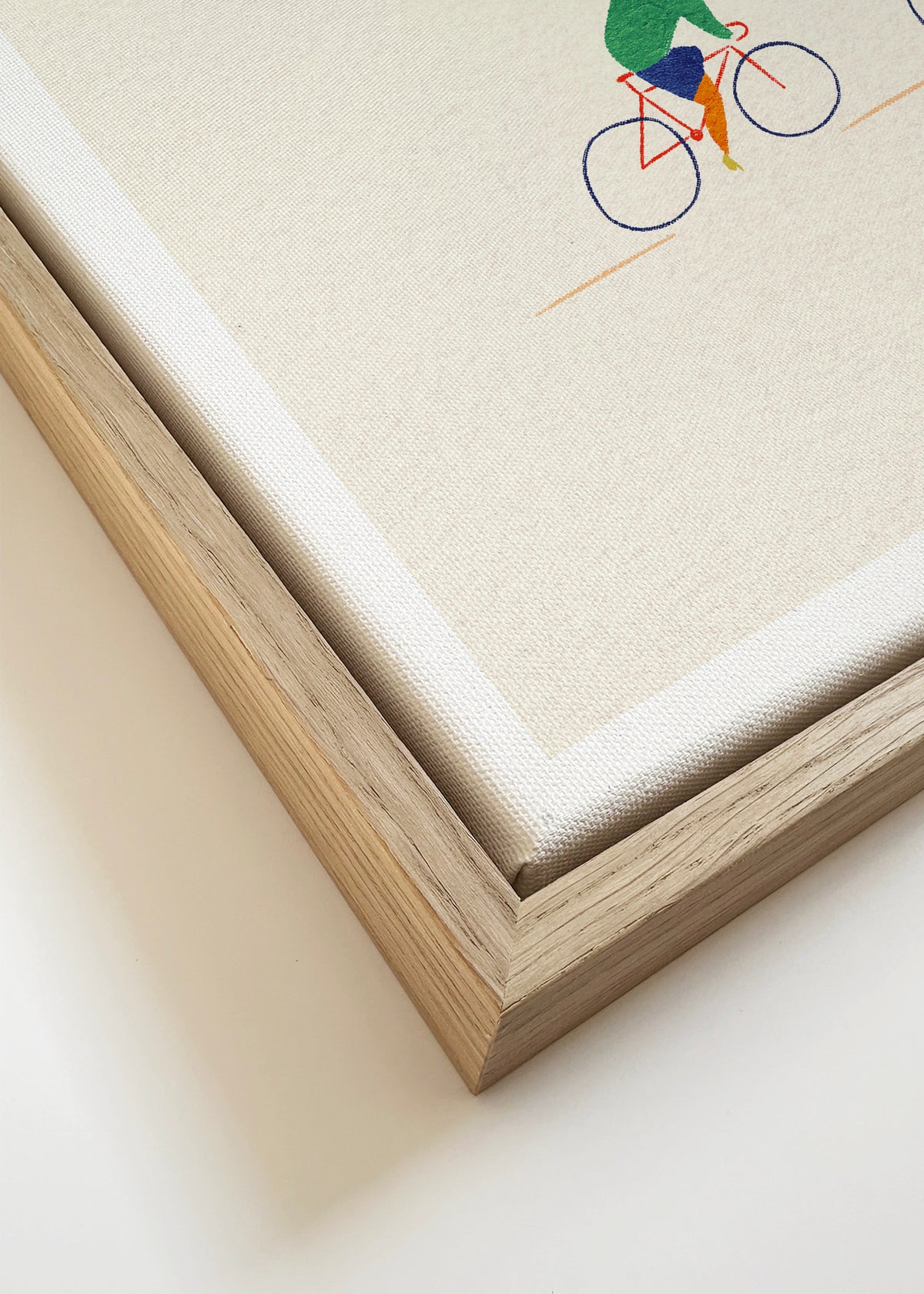 Cycling in the mountains - Framed canvas detail