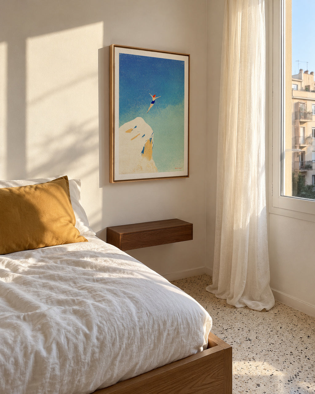Flying - Framed canvas in an interior
