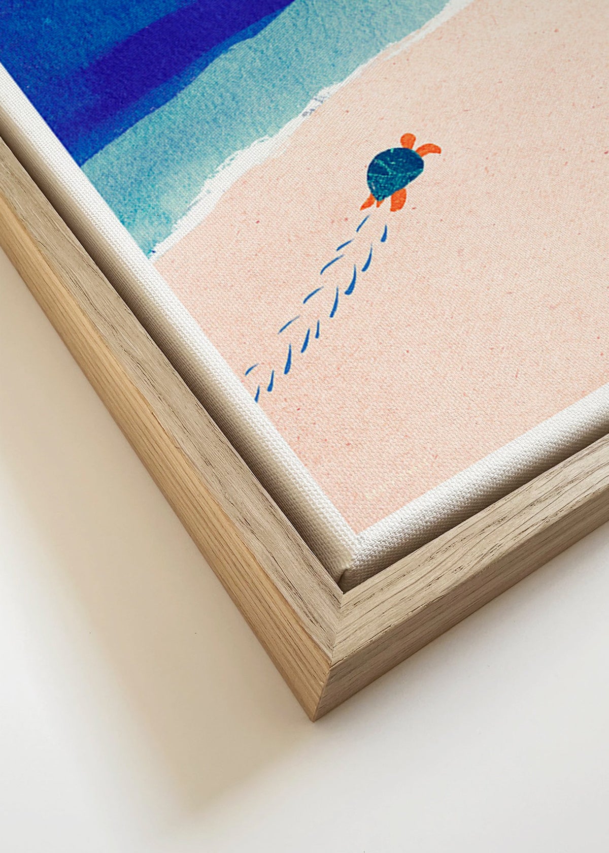 Schildkröten-Illustration am Meer – Canvas detail